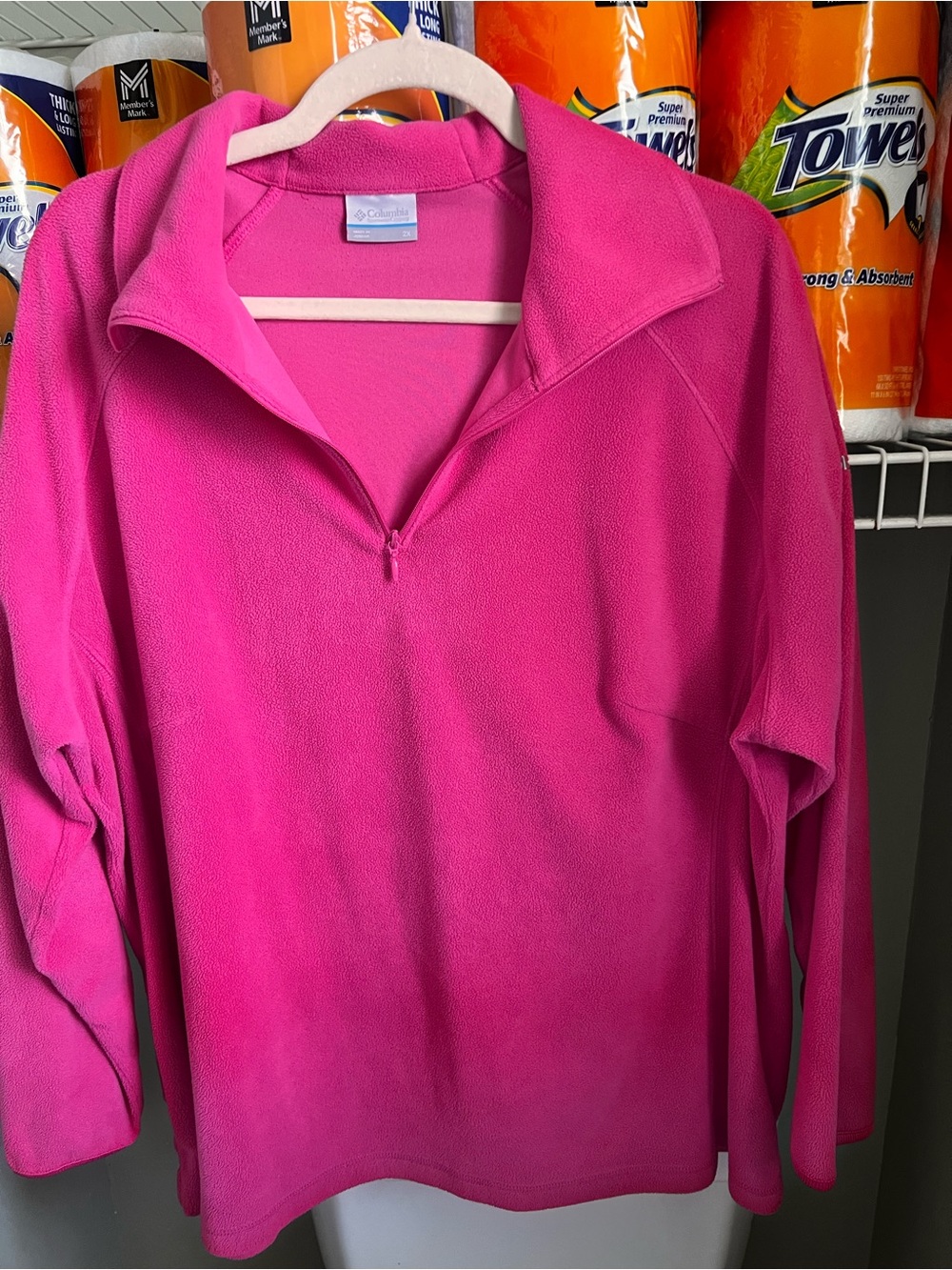 Columbia Hot Pink Quarter-Zip Fleece Pullover